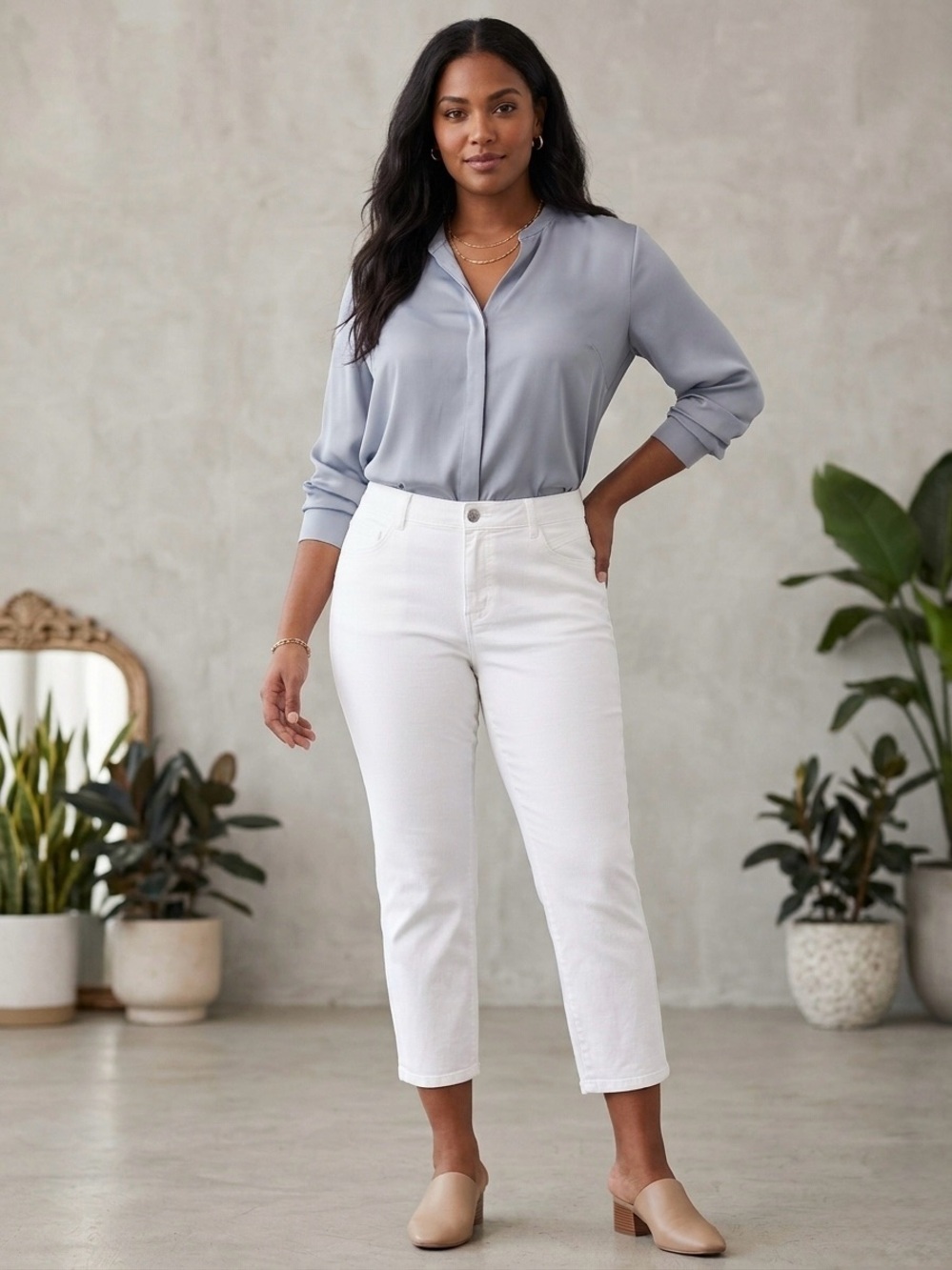 Simply Vera Vera Wang White Denim Crop Jeans Size 12